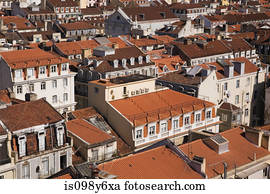 lisboa, telhados, visto, de, santa, justa, elevador, portugal lisboa, telhados, visto, de, santa, justa, elevador, portugal