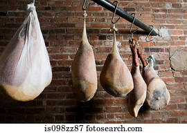 secos, curado, prosciutto, presuntos