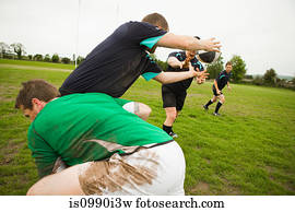 rúgbi, jogo, ação