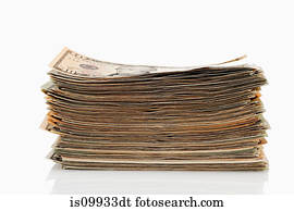 Stack of dollar banknotes