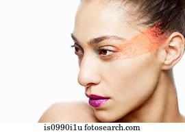 Woman with bizarre makeup, portrait