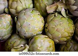 Overhead view of artichoke