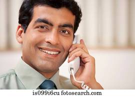 negócio executivo, conversa telefone