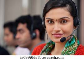 Portrait of a female call center agent