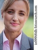 retrato, de, um, feminino executivo