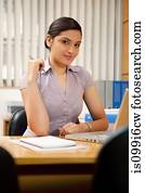 retrato, de, um, feminino executivo