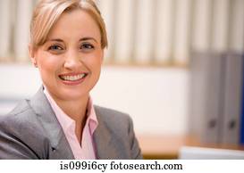 retrato, de, um, feminino executivo