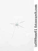 Broken glass on white background