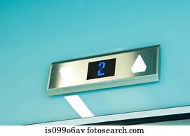 Elevator in modern office block