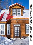 House exterior in snow