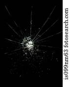 Smashed glass with black background