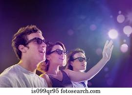 pessoas, vidros 3d, olhar, luz