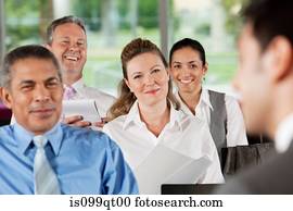 businesspeople, em, apresentação