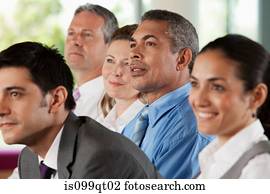 businesspeople, em, apresentação