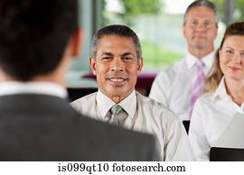 businesspeople, em, apresentação