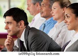 businesspeople, em, apresentação