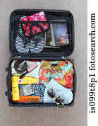 mala, compactado, para, férias