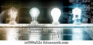 evolução, de, a, bulbo leve, -, de, edison thomas, para, energia, poupar, bulbo