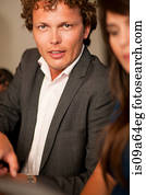 Businessman sitting at table