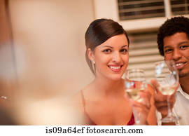 Couple having dinner in restaurant
