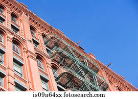Fire escape on apartment building