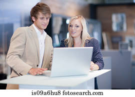 Business people working on laptop