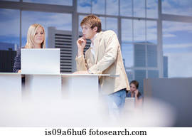 Business people working on laptop