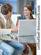 Business people working on laptop