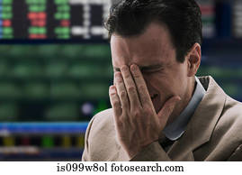 geschäftsmann, weinender, an, stock market