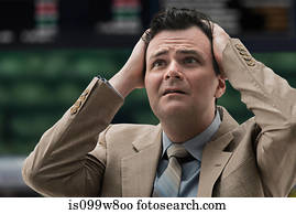 zdoraznit businessman, na, burza