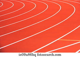 Curved athletic track in sportsground