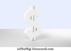 Dollar sign on white background