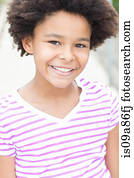 Portrait of girl wearing striped t shirt
