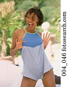 Woman wearing shorts