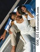 par, ligado, sailing barco