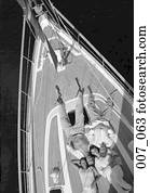 pares, ligado, sailing barco