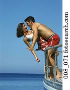 par, ligado, sailing barco