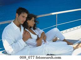 par, ligado, sailing barco