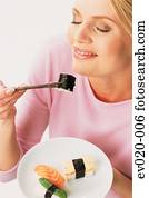 comer mulher, sushi