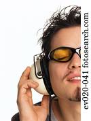 homem, escutar música