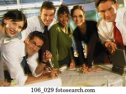 empresarios, en, oficina