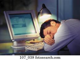 Man asleep in office Man asleep in office