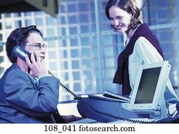 Business couple in office