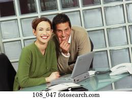 empresarios, en, oficina