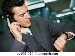 homem negócios, telefone