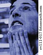 homem, em, bolsa de valores