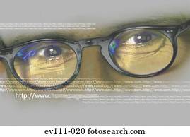 olhos, ligado, a, teia