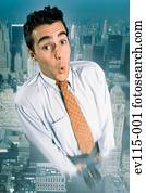 negócio, super-homem