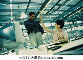 Rejoicing business team