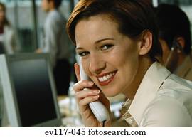 Woman in call centre